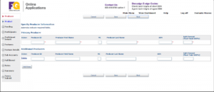 Screenshot of Producer form